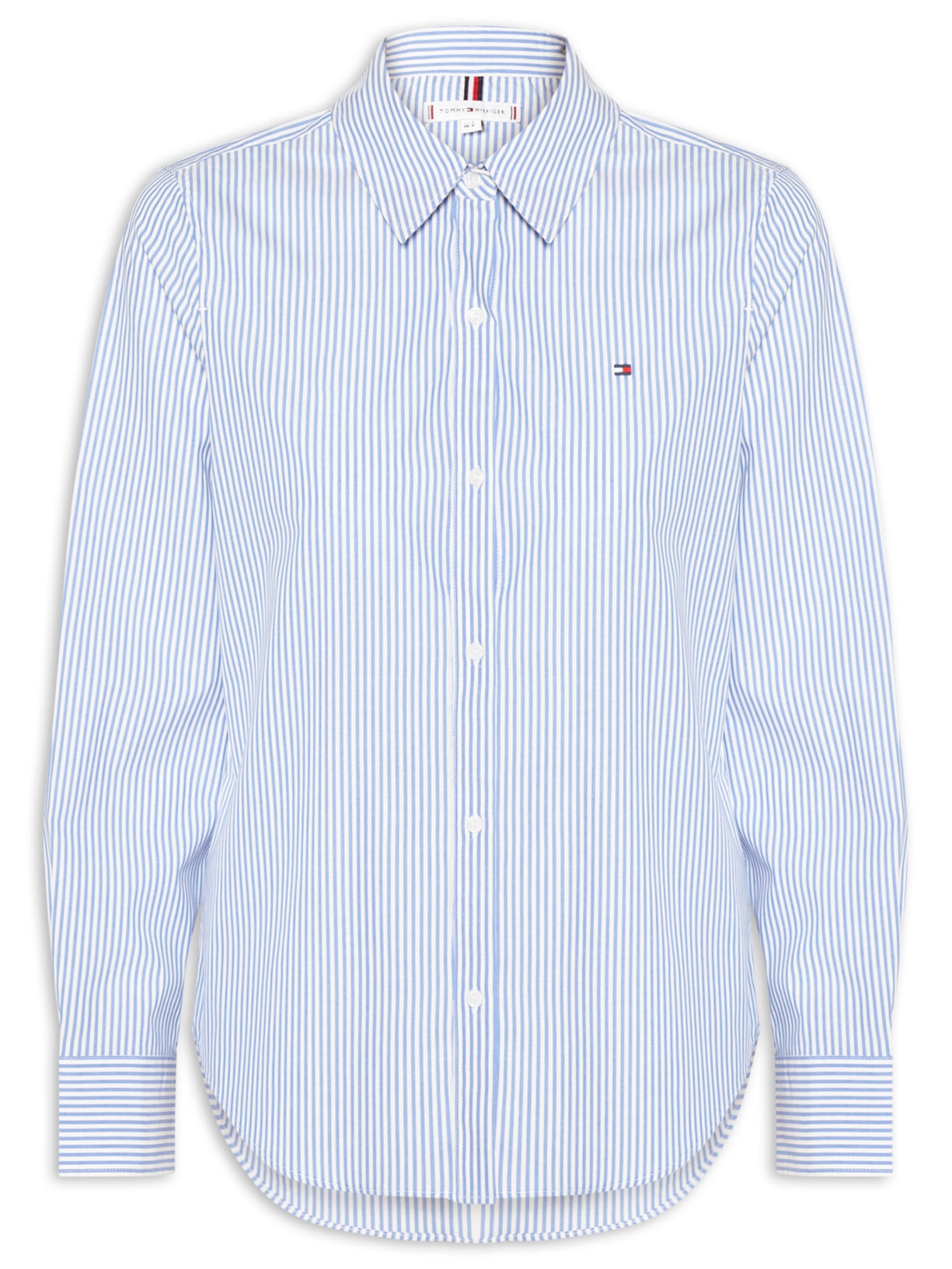 Camisa Feminina Ess Poplin Regular Azul Tommy Hilfiger