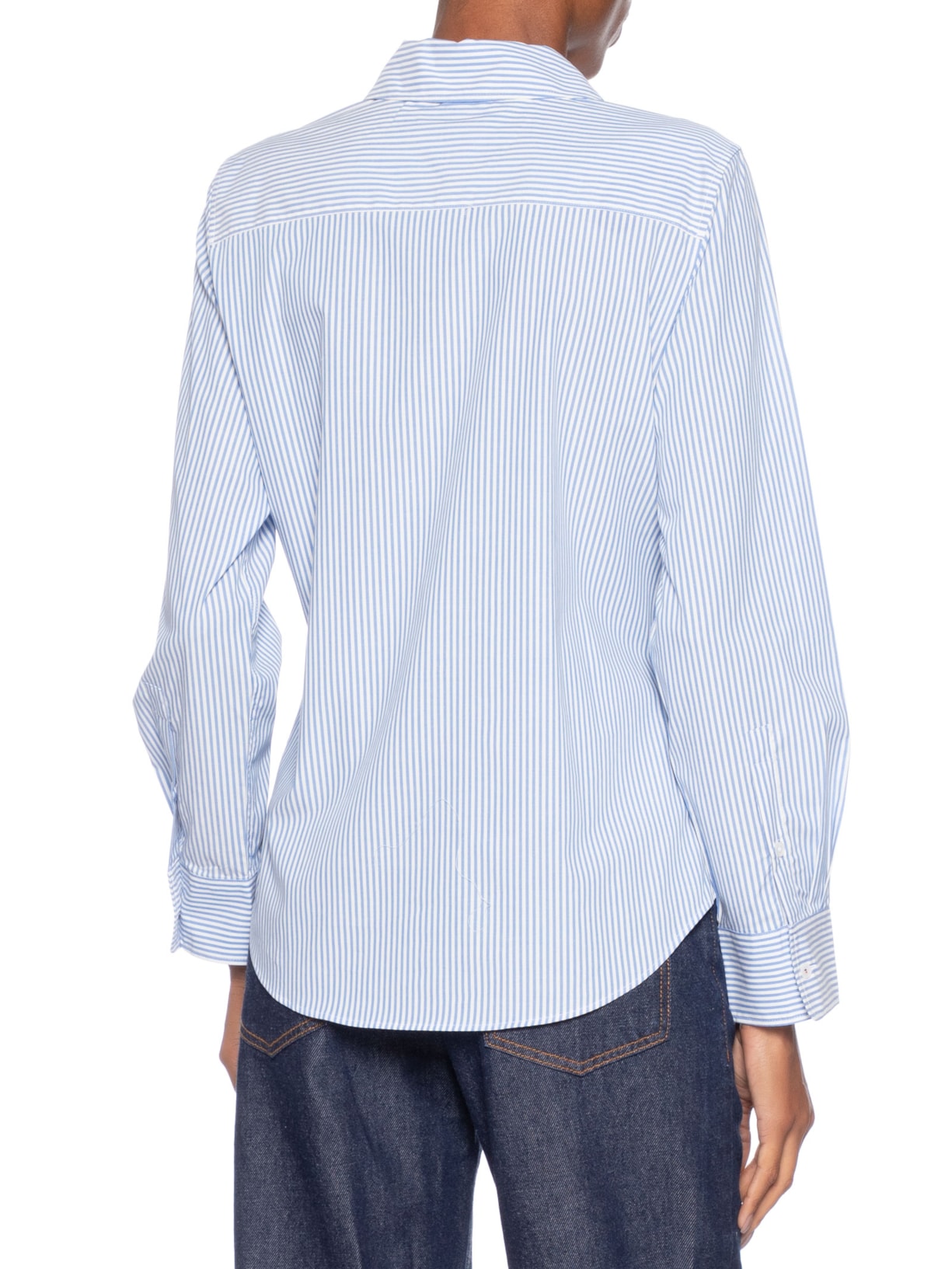 Camisa Feminina Ess Poplin Regular Azul Tommy Hilfiger