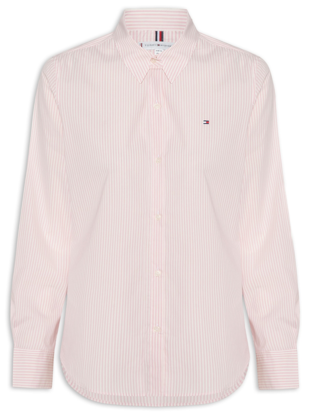 Camisa Feminina Ess Poplin Regular Rosa Tommy Hilfiger