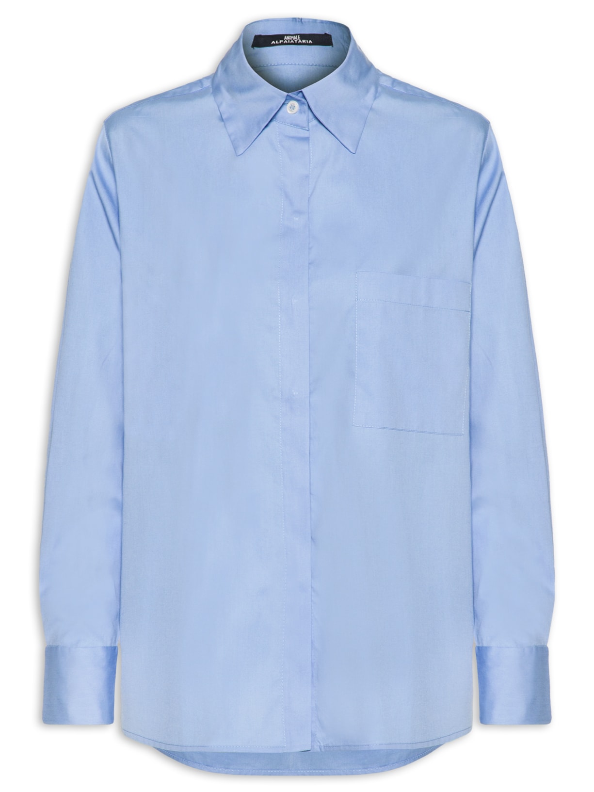 Camisa Feminina Essential Bolso Frente - Azul