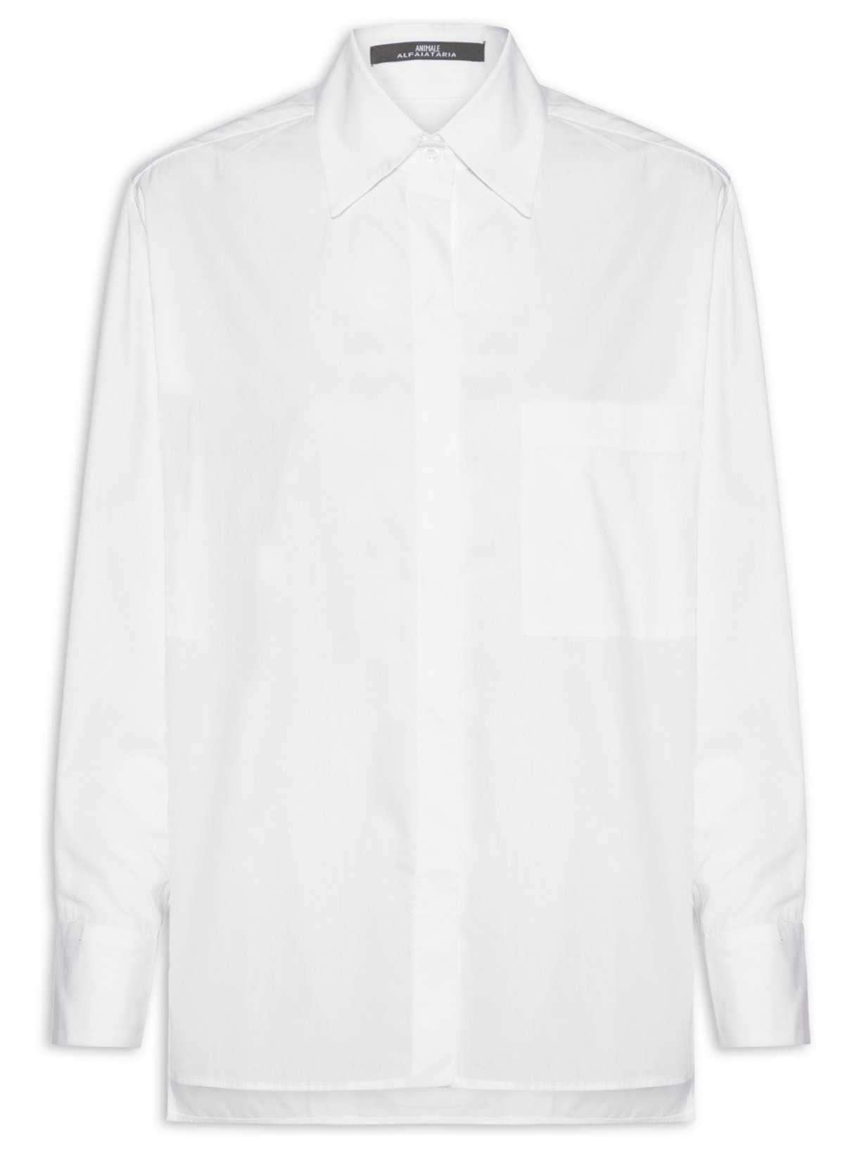 Camisa Feminina Essential Bolso Frente Branco Animale