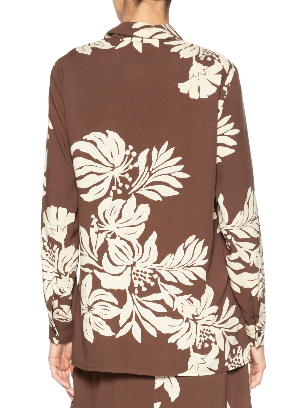 Camisa Feminina Estampa Bela Flor Marrom Dress To