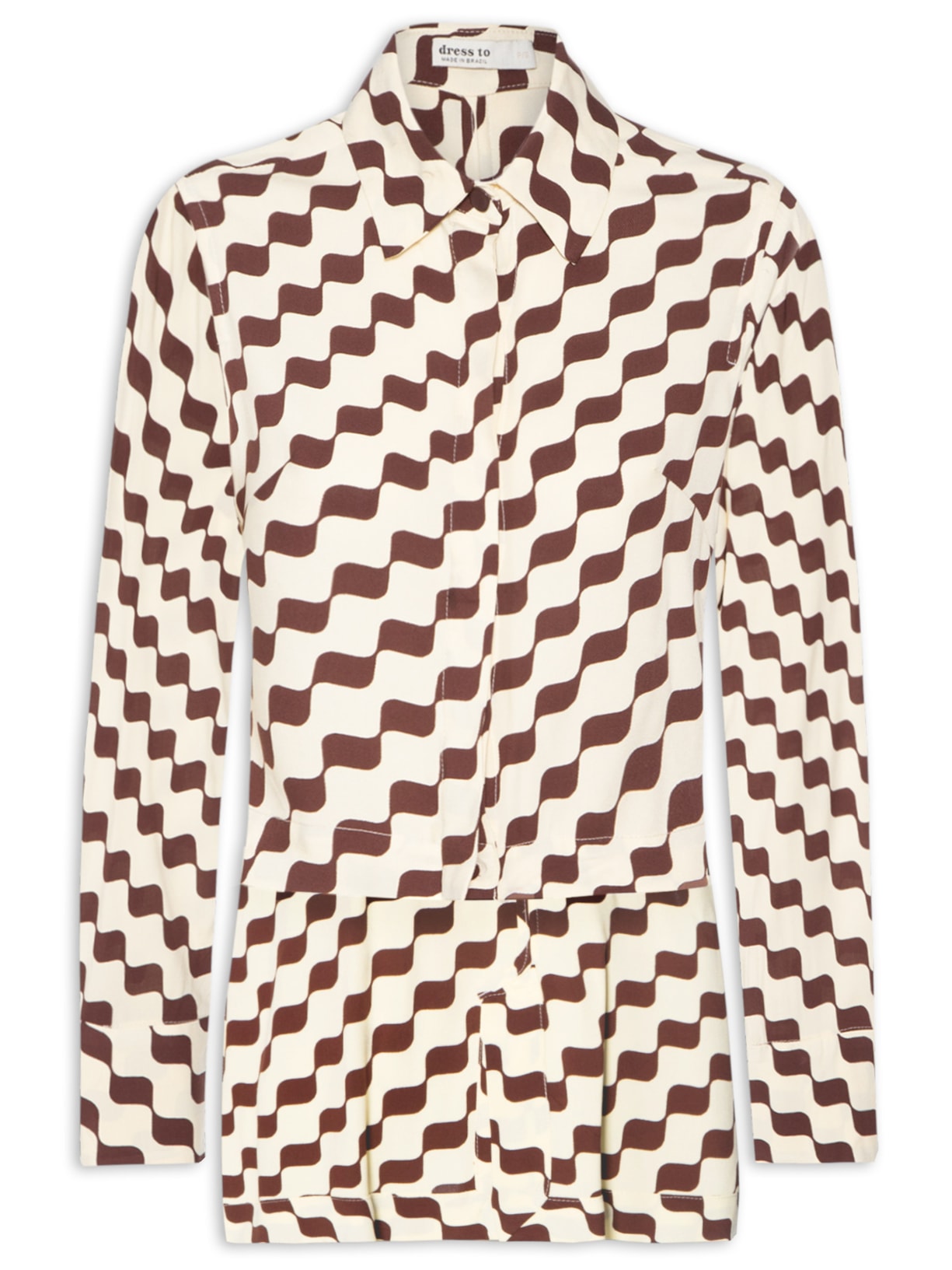 Camisa Feminina Estampa Bossa Nova - Marrom