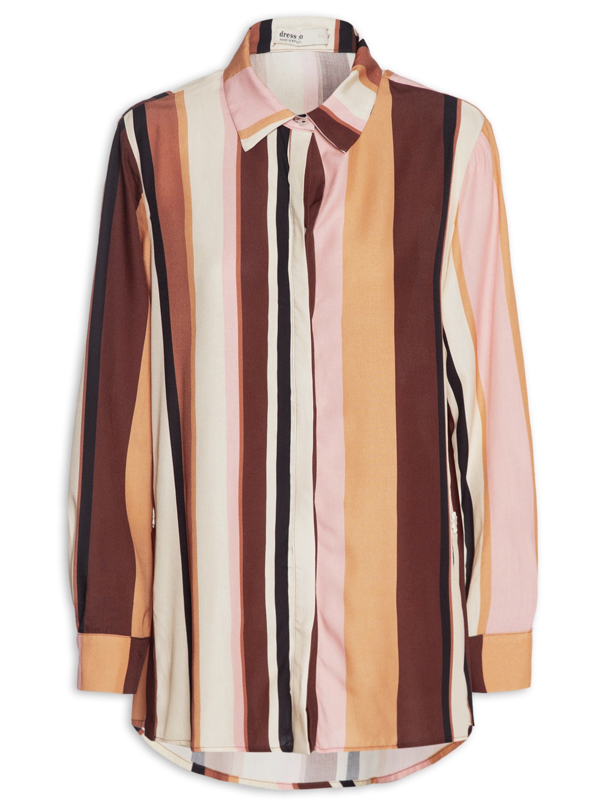 Camisa Feminina Estampa Listra Dunas - Marrom