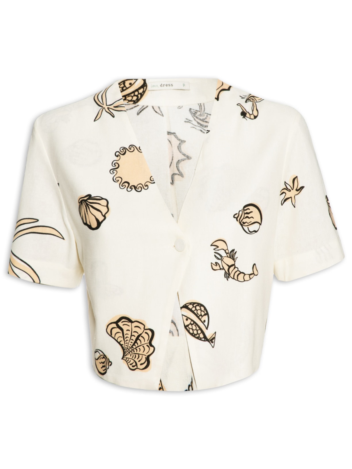 Camisa Feminina Estampa Maré Mansa - Bege