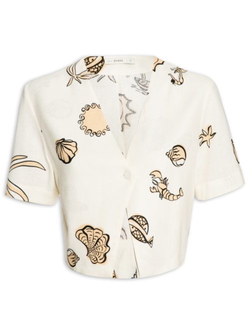 Camisa Feminina Estampa Maré Mansa - Bege