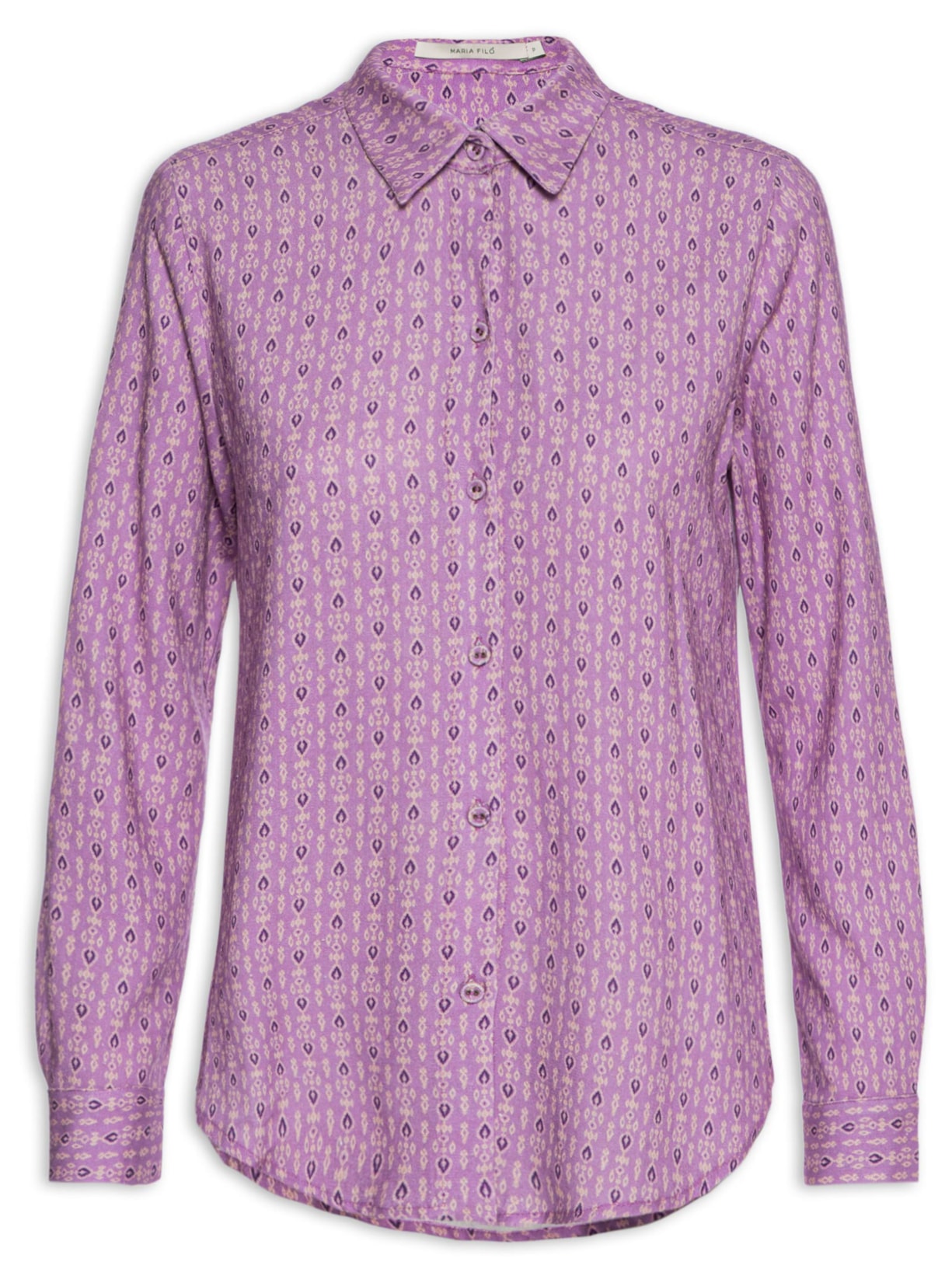 Camisa Feminina Estampa Mini Ikat - Roxo