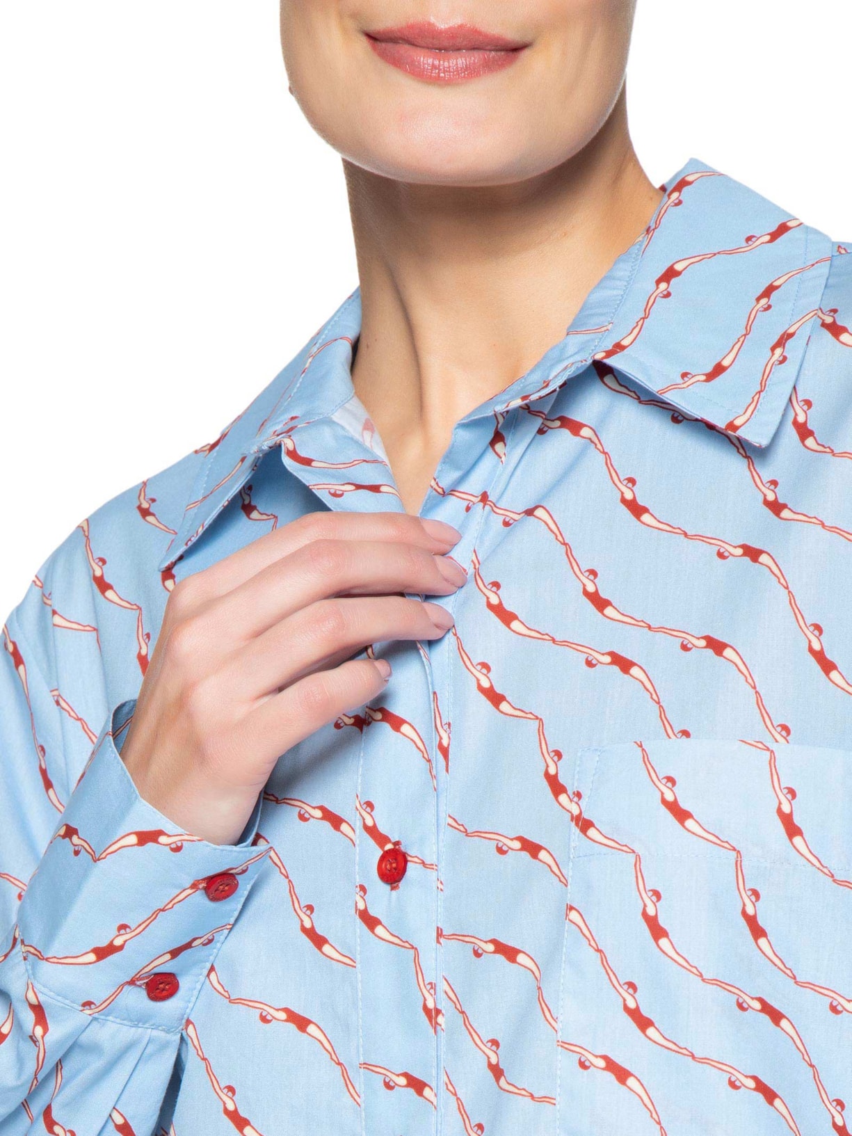 Camisa Feminina Estampa Nadadoras Azul Dress To