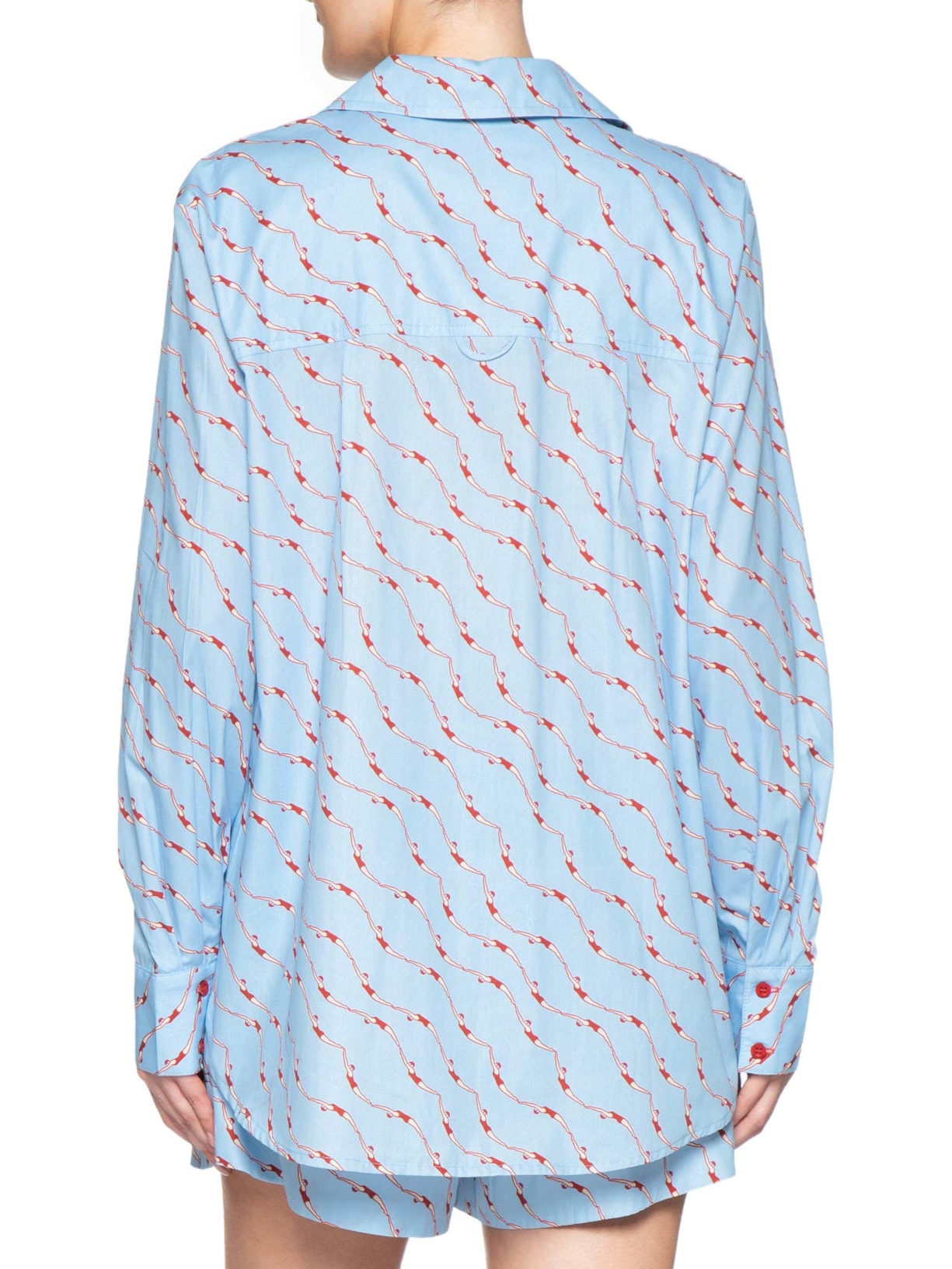 Camisa Feminina Estampa Nadadoras – Azul Dress To