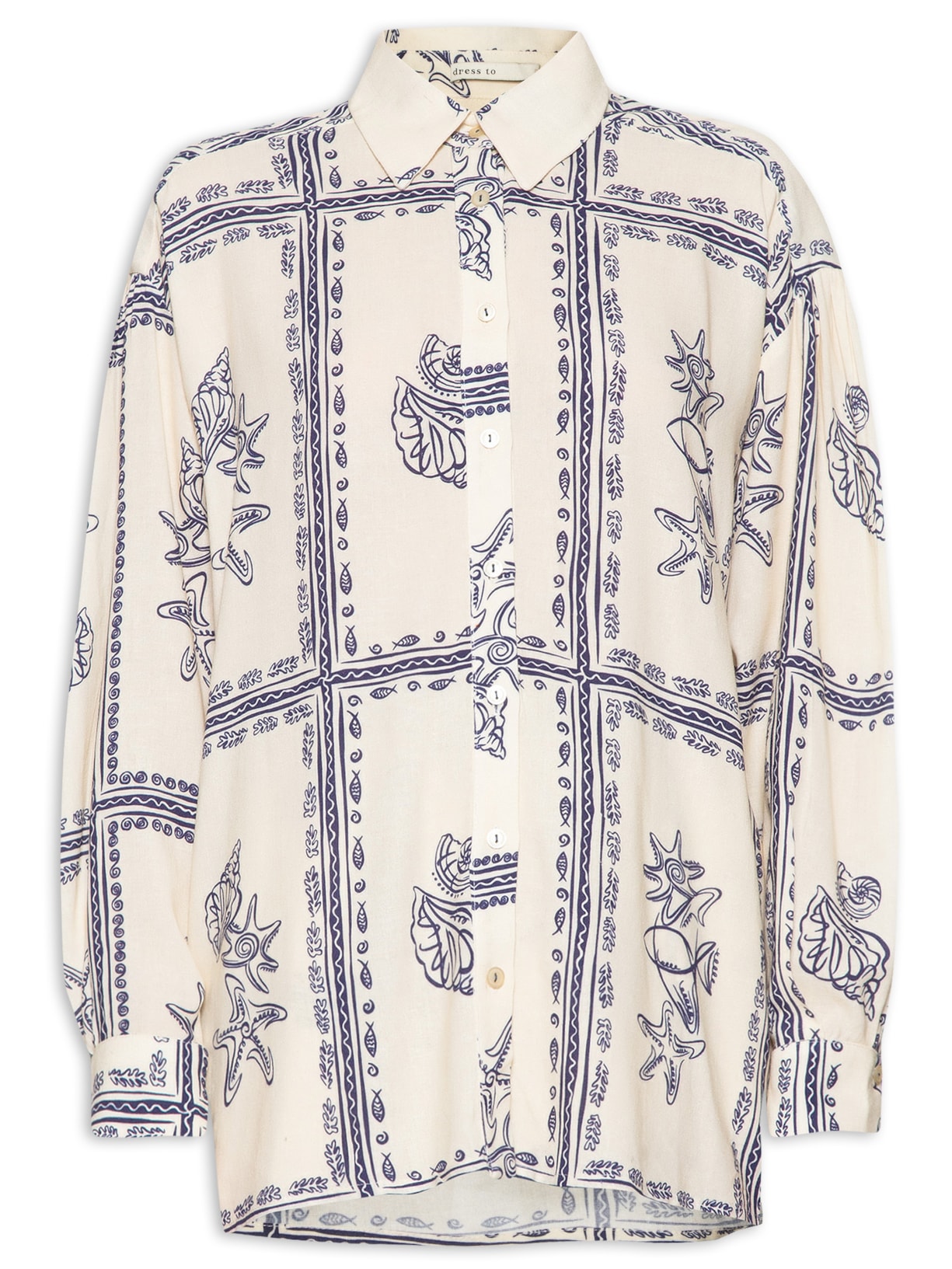 Camisa Feminina Estampa Náutica - Azul