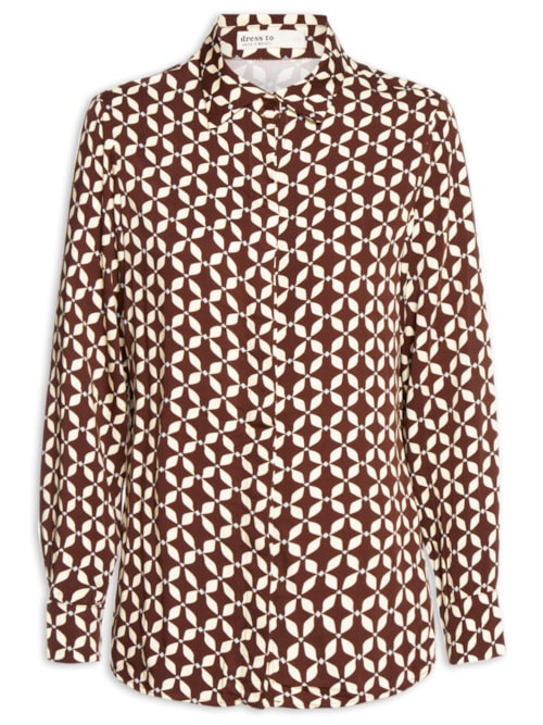 Camisa Feminina Estampa Peixito – Marrom