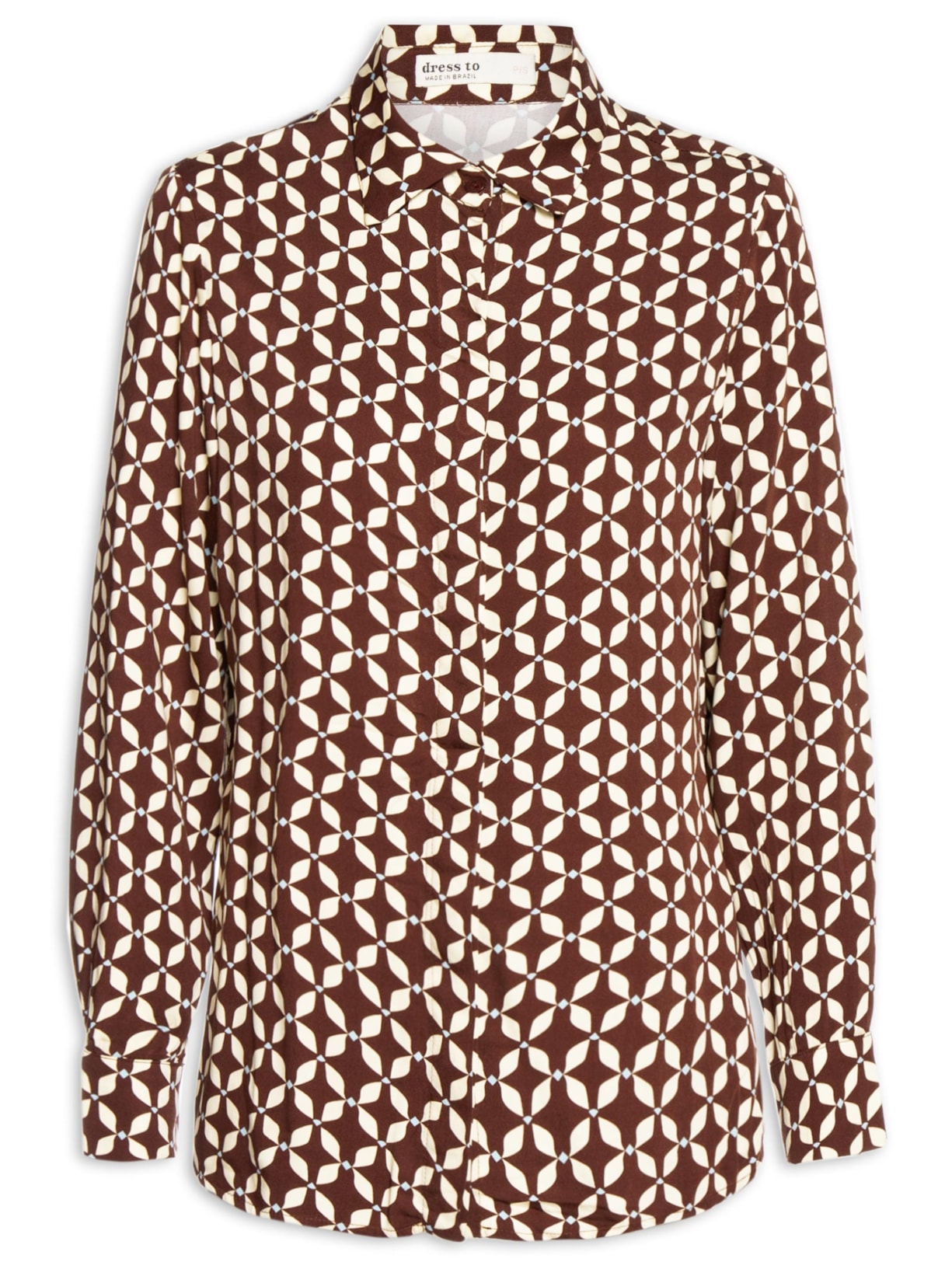 Camisa Feminina Estampa Peixito – Marrom Dress To