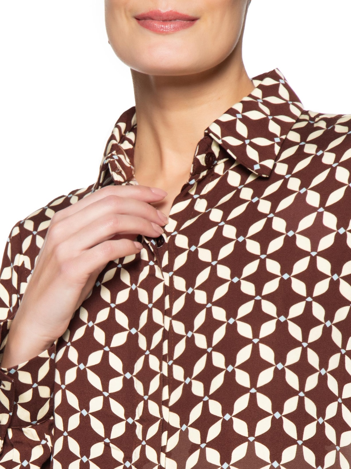 Camisa Feminina Estampa Peixito – Marrom Dress To