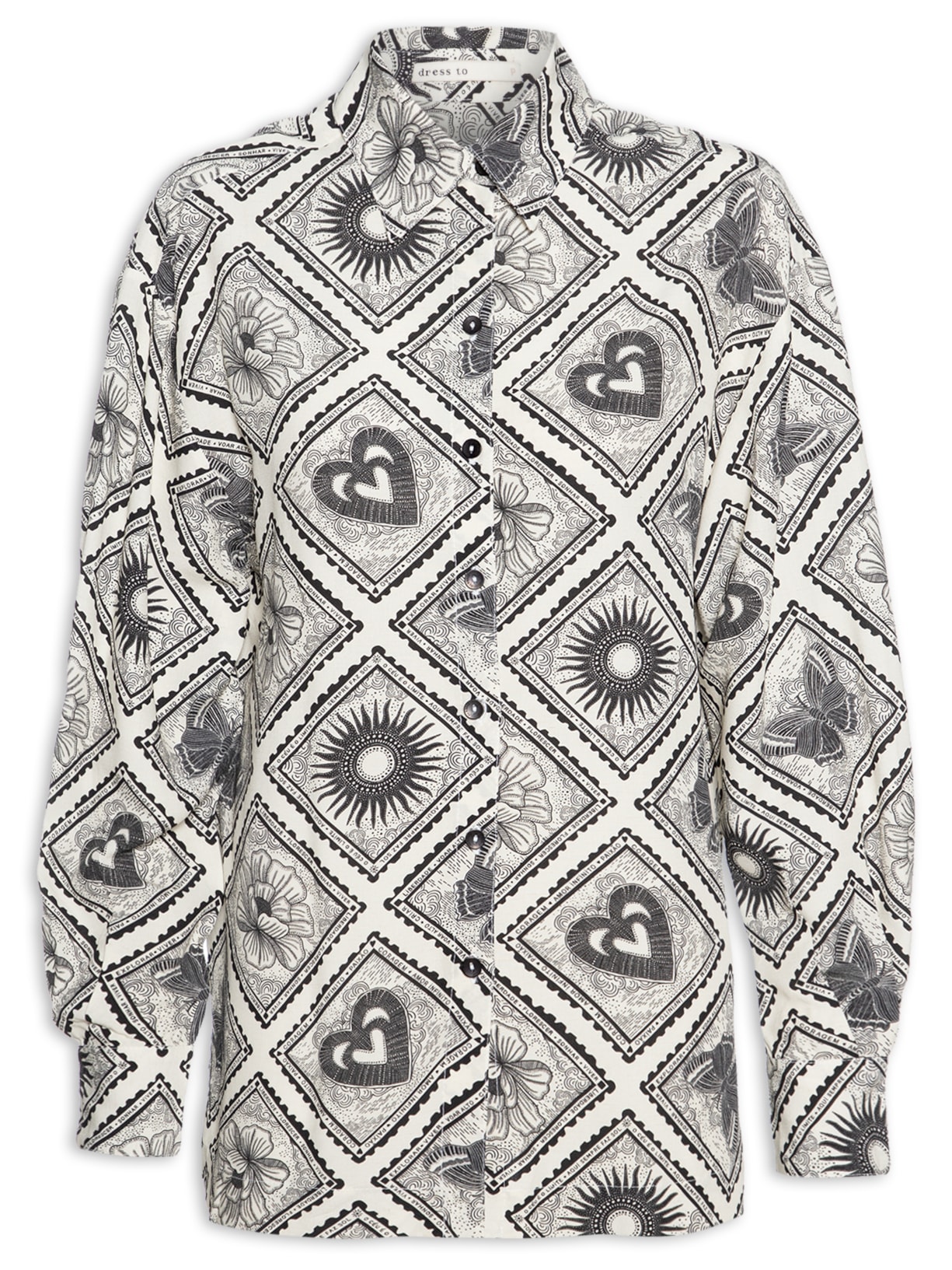 Camisa Feminina Estampa Selos - Bege