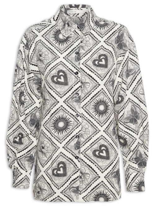 Camisa Feminina Estampa Selos - Bege