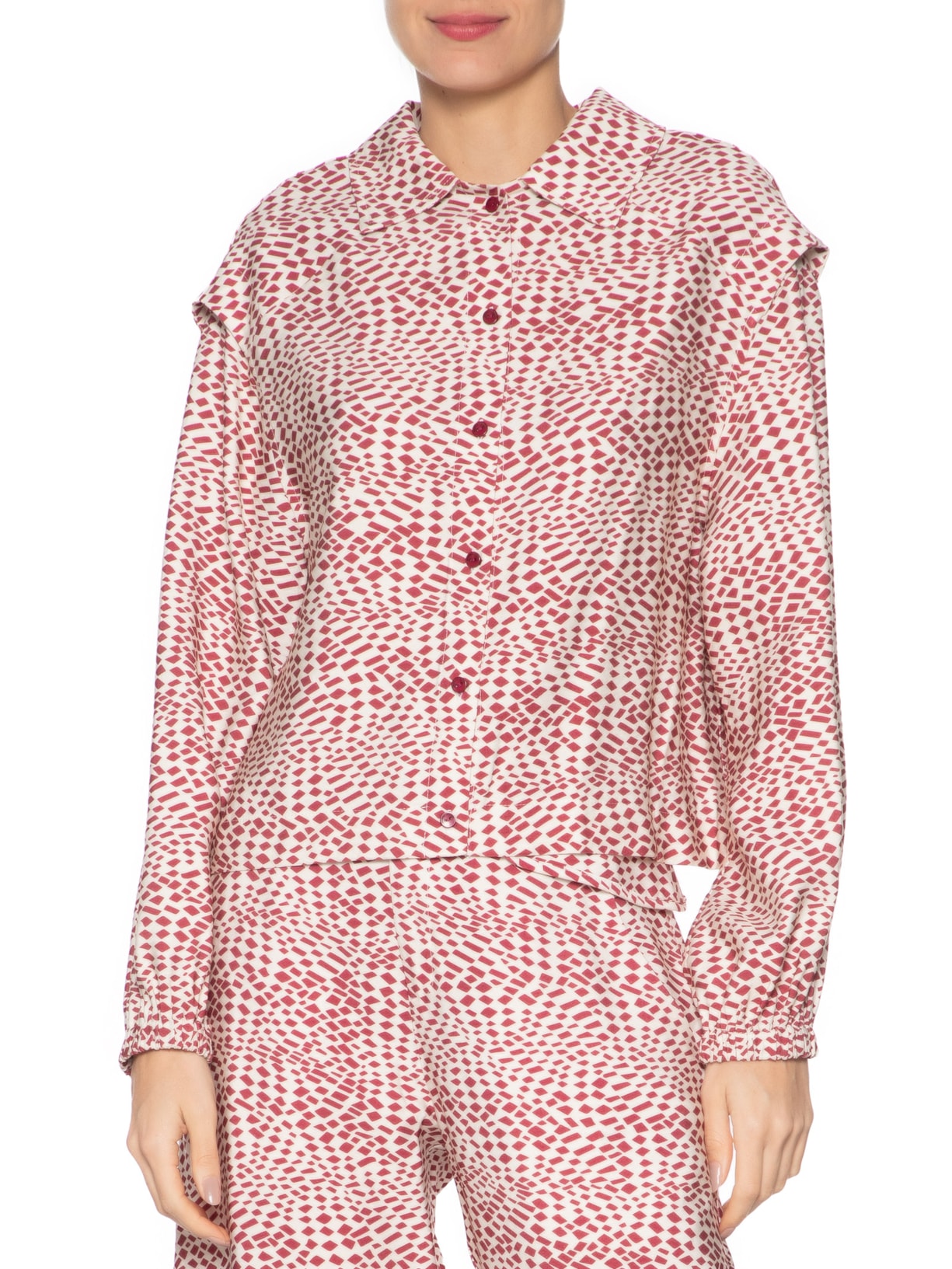 Camisa Feminina Estampa Strbo Hall E Roma Vermelho Animale Jeans