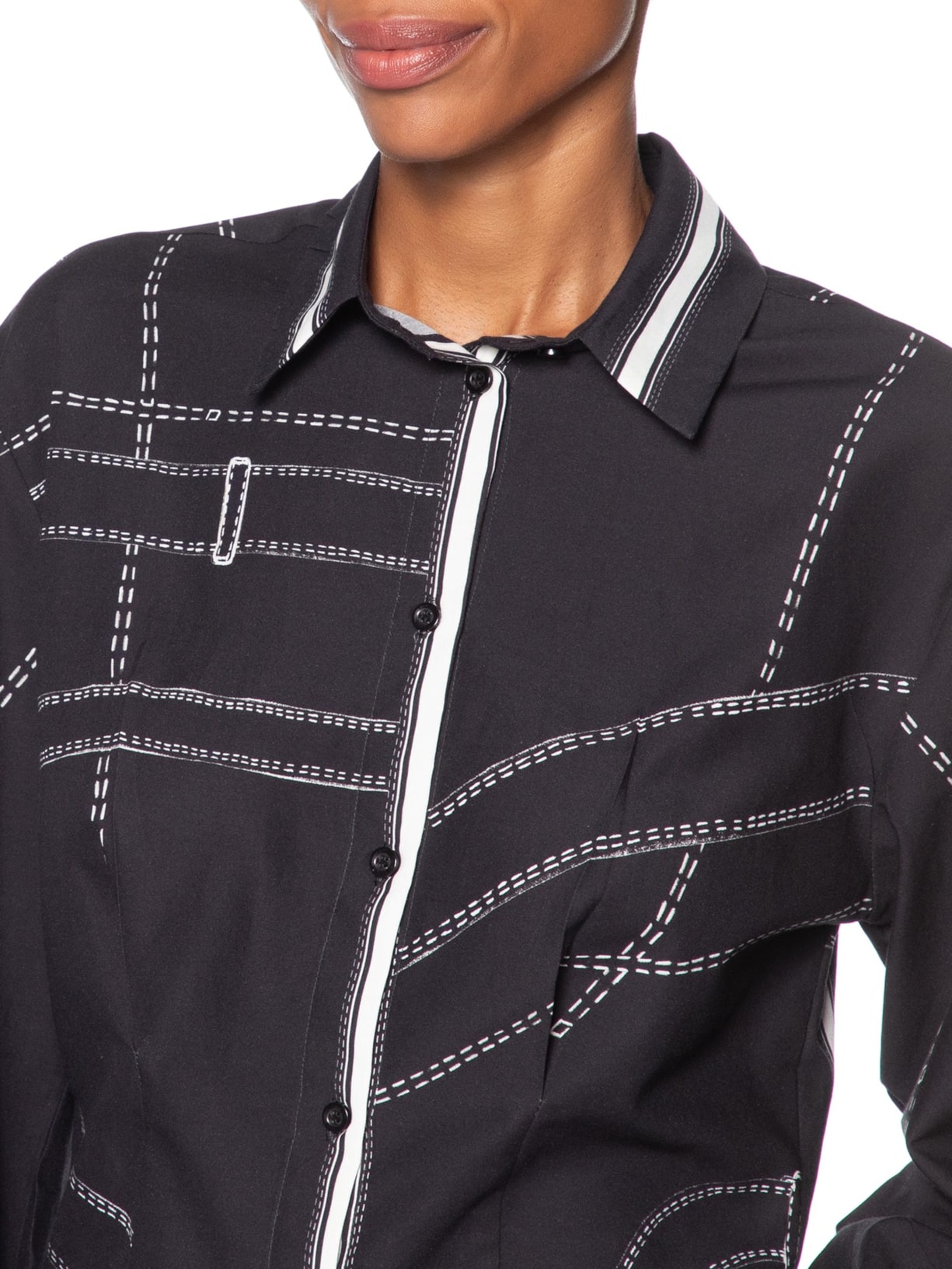 Camisa Feminina Estampada Azul Forum