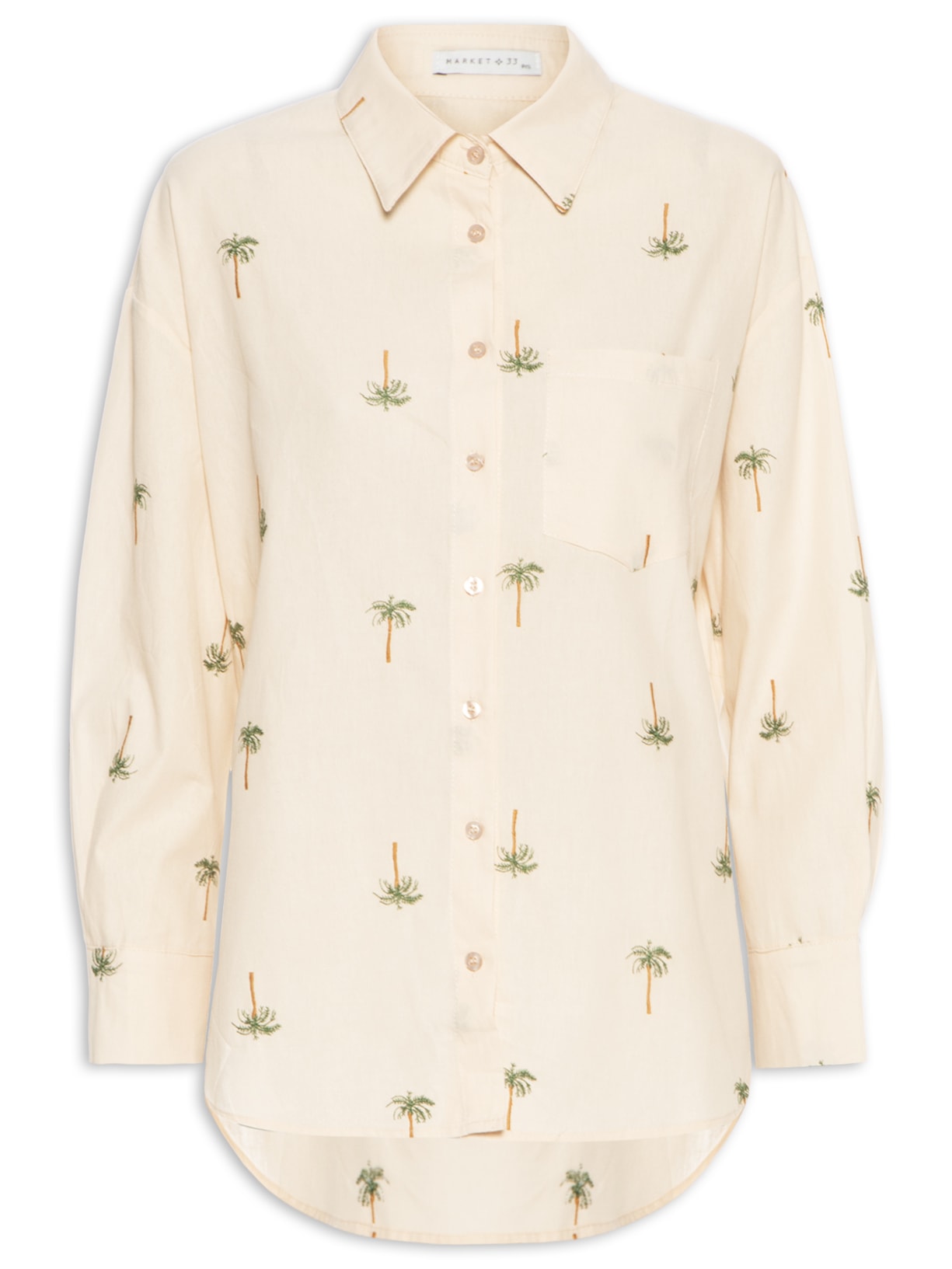 Camisa Feminina Estampada - Bege