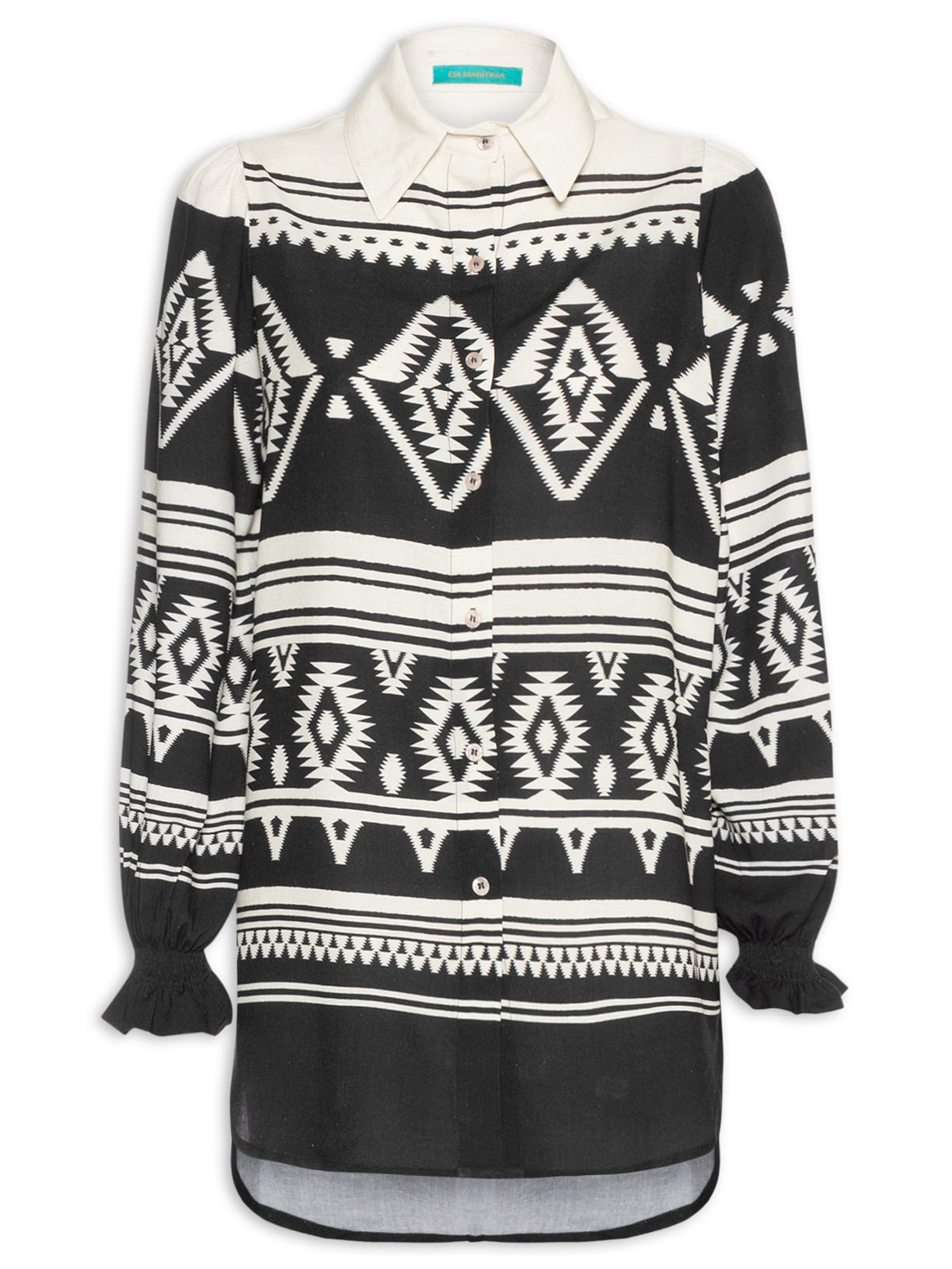 Camisa Feminina Estampada - Preto