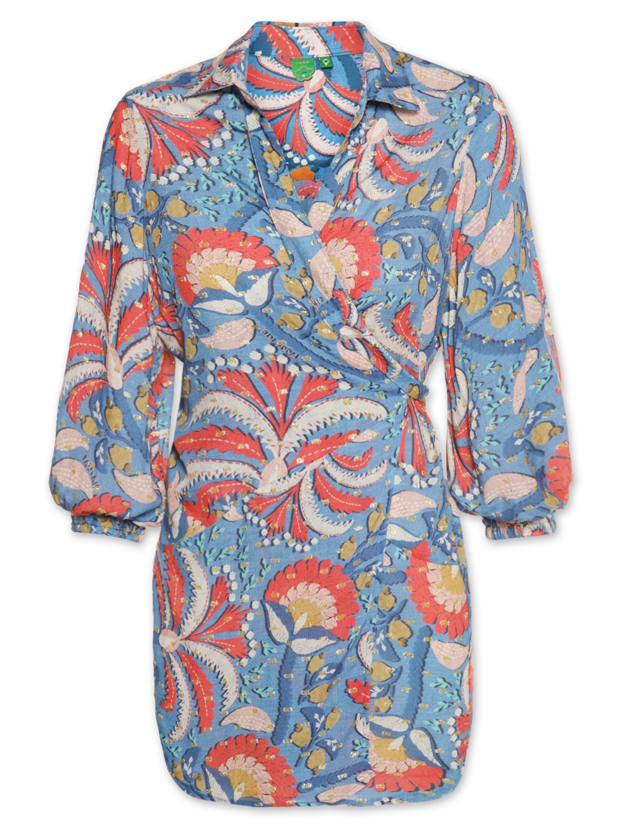 Camisa Feminina Festa De Coqueiro Azul Farm