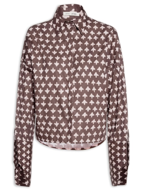 Camisa Feminina Figura E Setas Mink E Manha - Marrom
