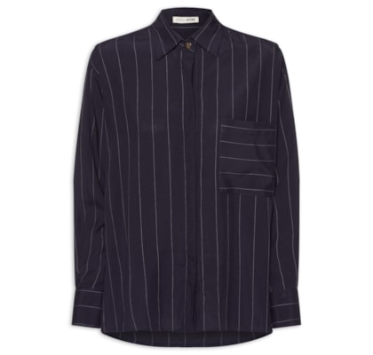 Camisa Feminina Fio Tinto Navy - Azul