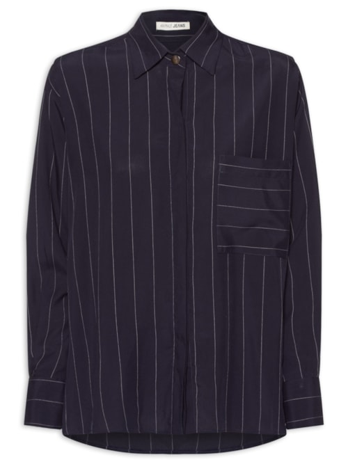 Camisa Feminina Fio Tinto Navy - Azul