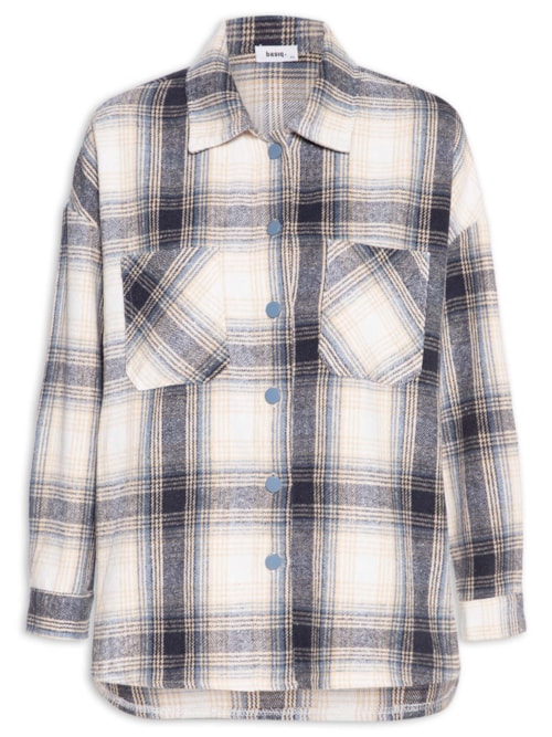 Camisa Feminina Flanela Xadrez - Azul