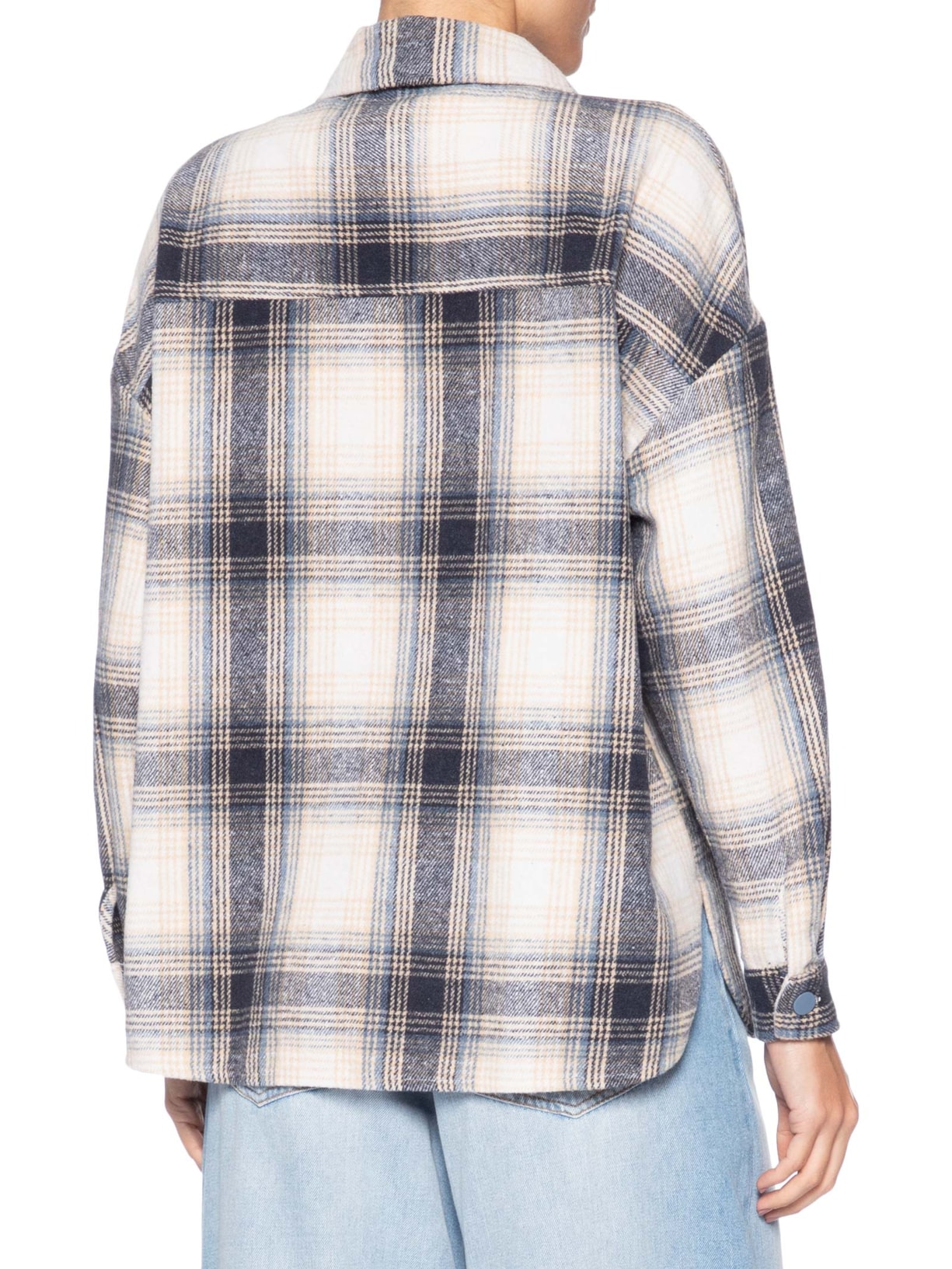 Camisa Feminina Flanela Xadrez Azul Basiq