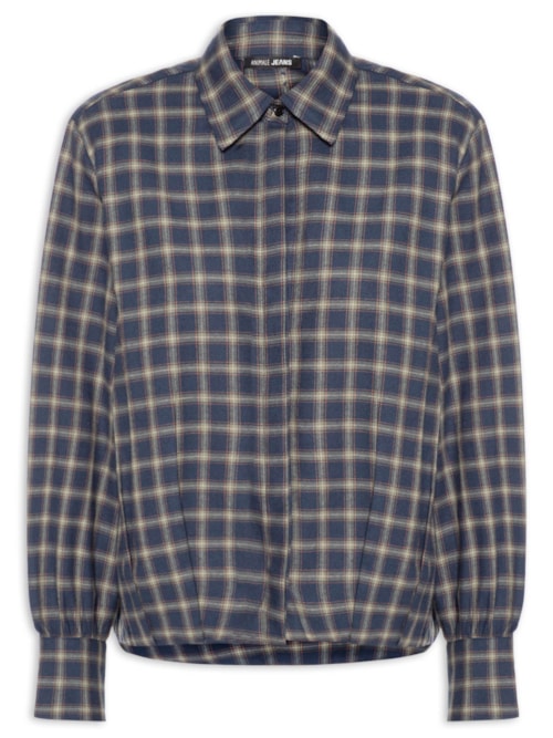 Camisa Feminina Flanela Xadrez - Azul