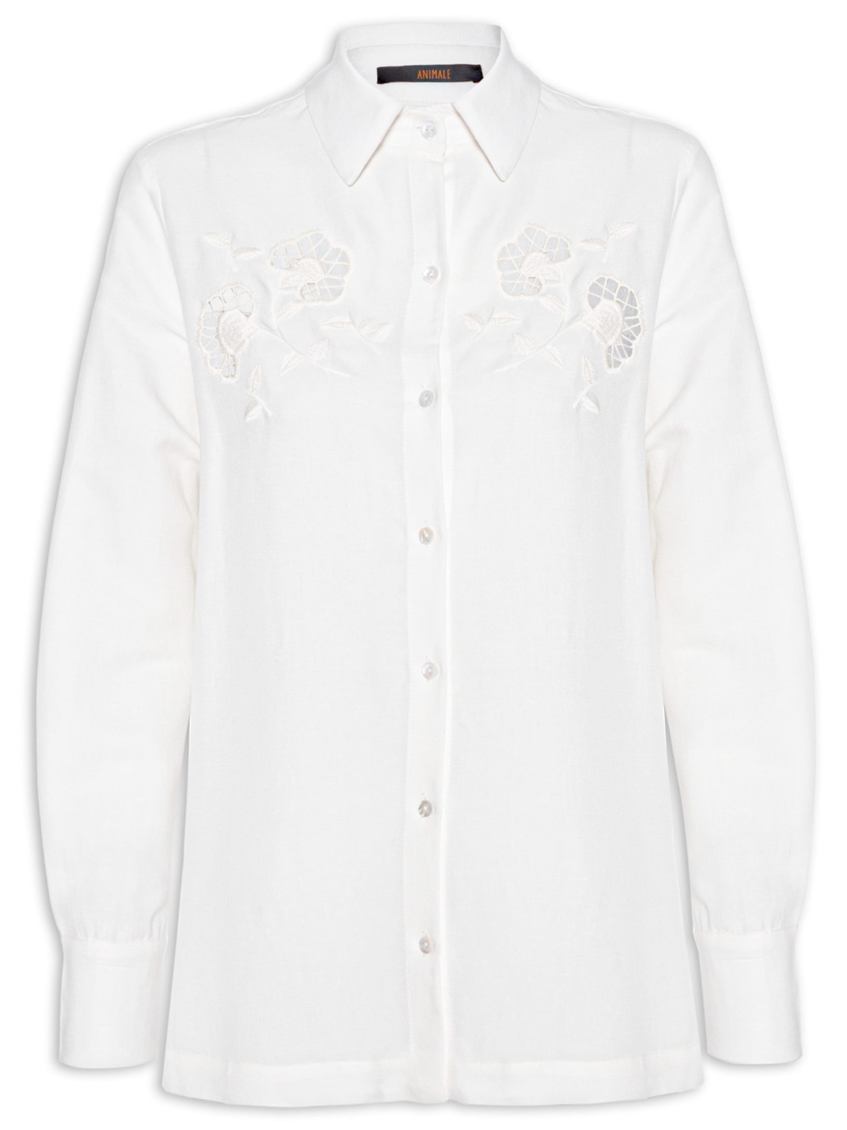 Camisa Feminina Flor Richelieu - Off White