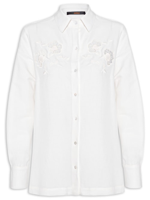Camisa Feminina Flor Richelieu - Off White