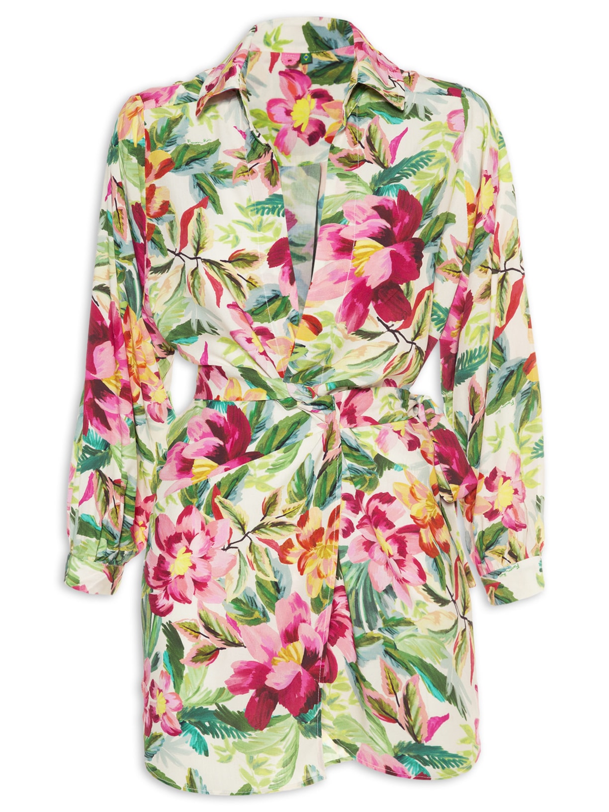 Camisa Feminina Floral Pintado - Rosa