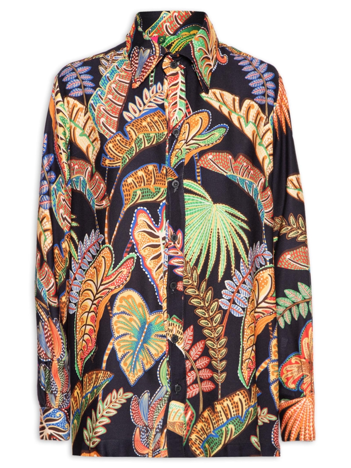 Camisa Feminina Folhagem Cool Preto  Farm