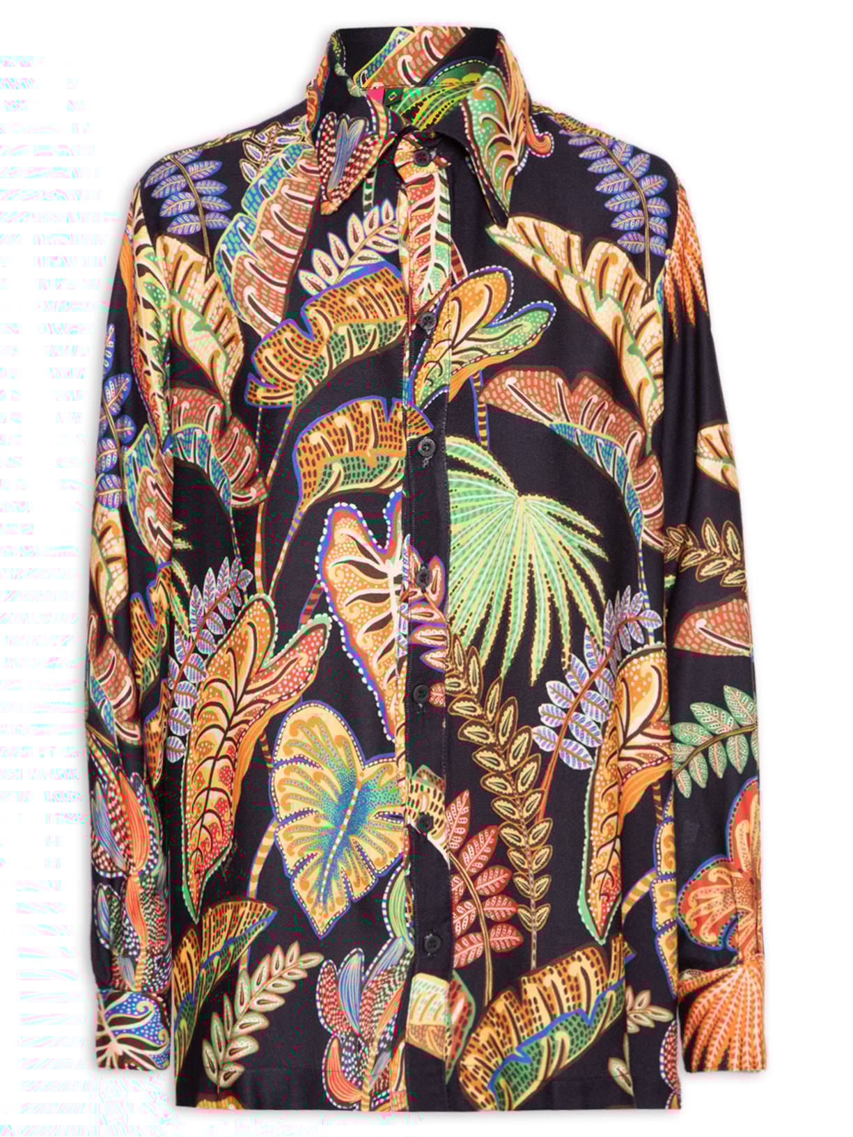 Camisa Feminina Folhagem Cool - Preto