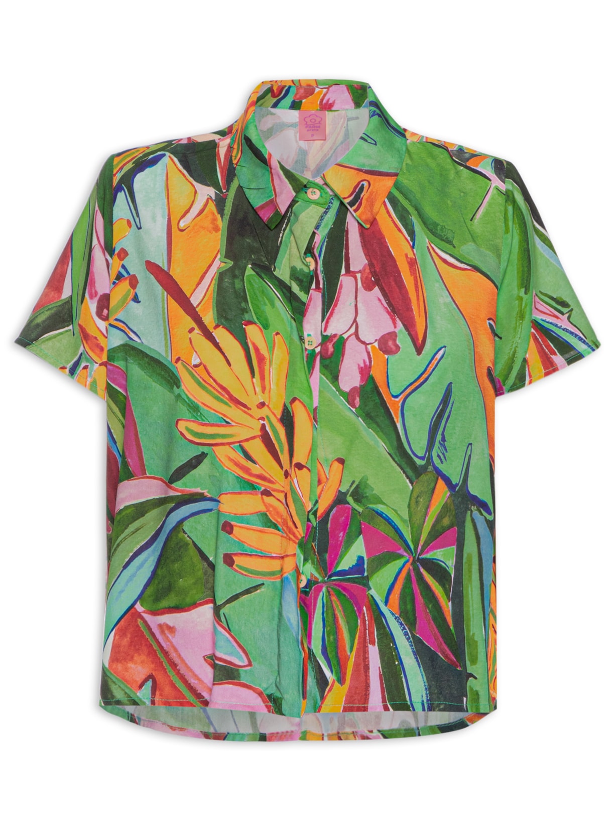 Camisa Feminina Folhagem De Banana - Verde