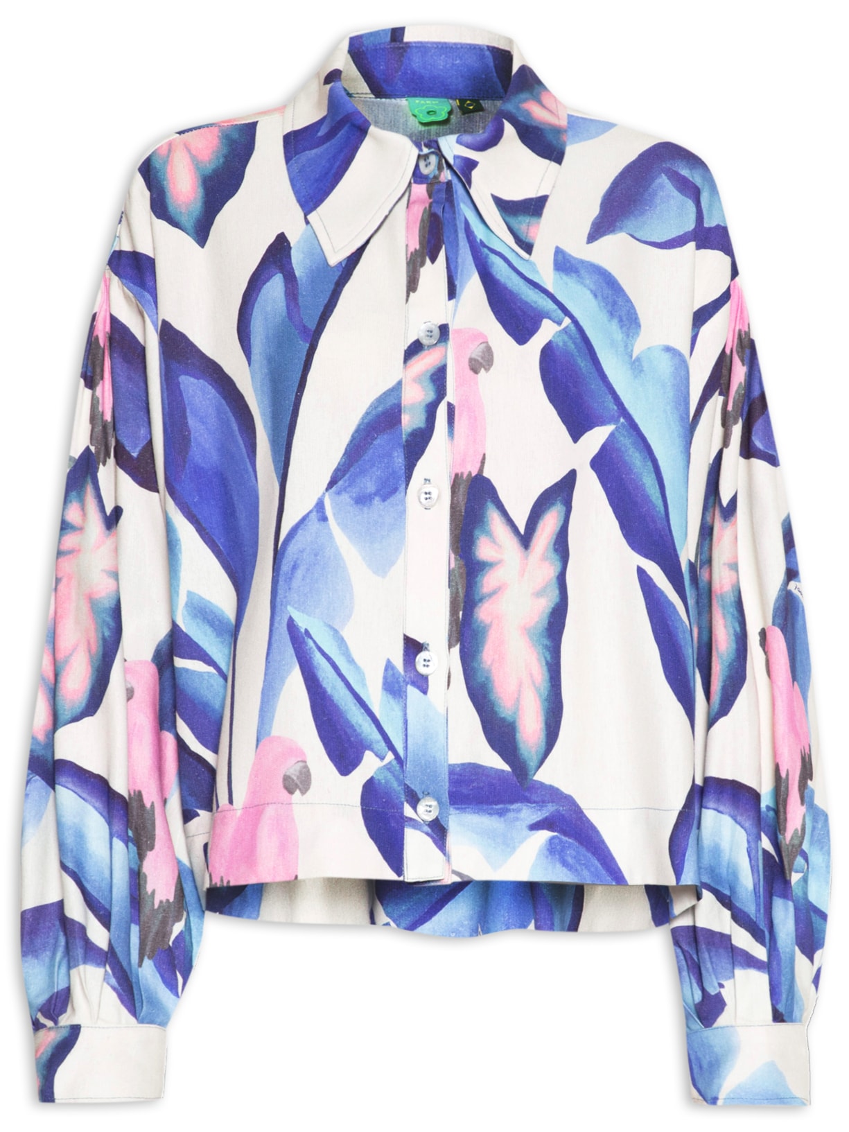 Camisa Feminina Folhagem De Verão - Azul