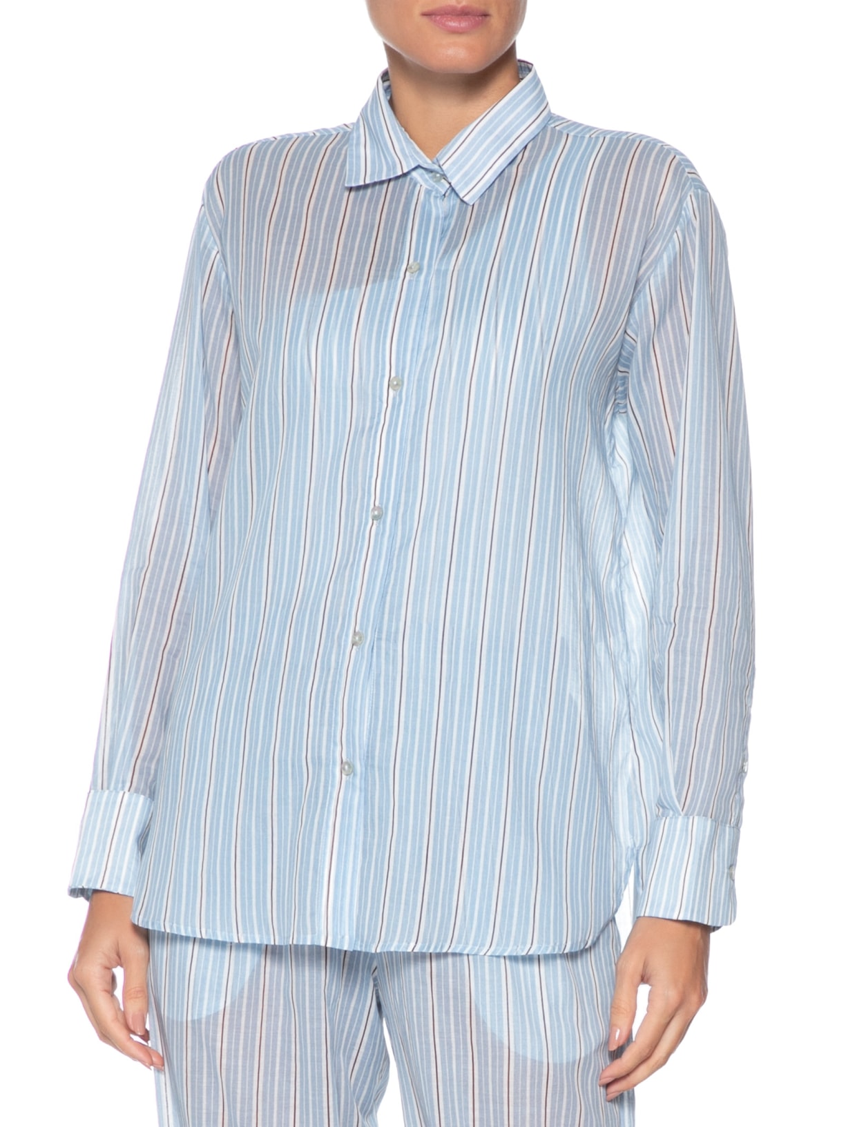 Camisa Feminina Fraldada Azul Lenny Niemeyer