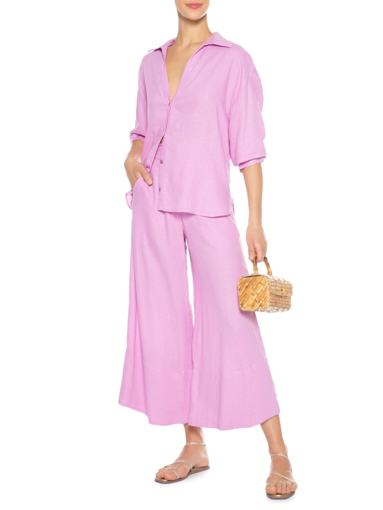 Camisa Feminina Fraldada Lilás Dress To