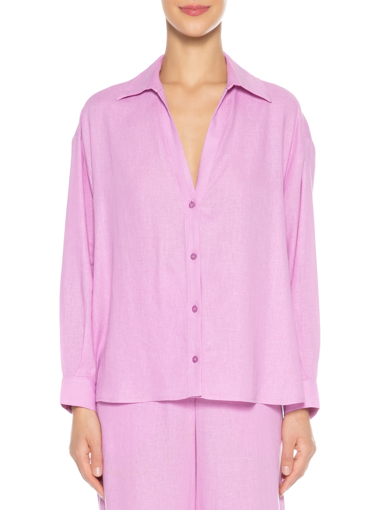 Camisa Feminina Fraldada Lilás Dress To