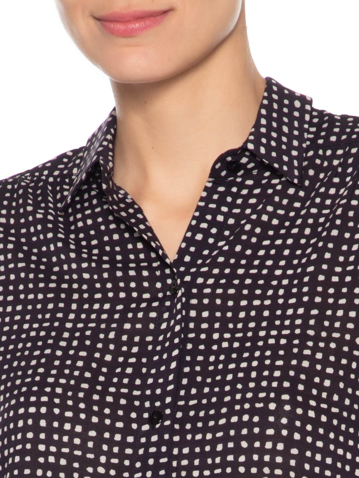 Camisa Feminina Franzido Ombro Preto Lenny Niemeyer