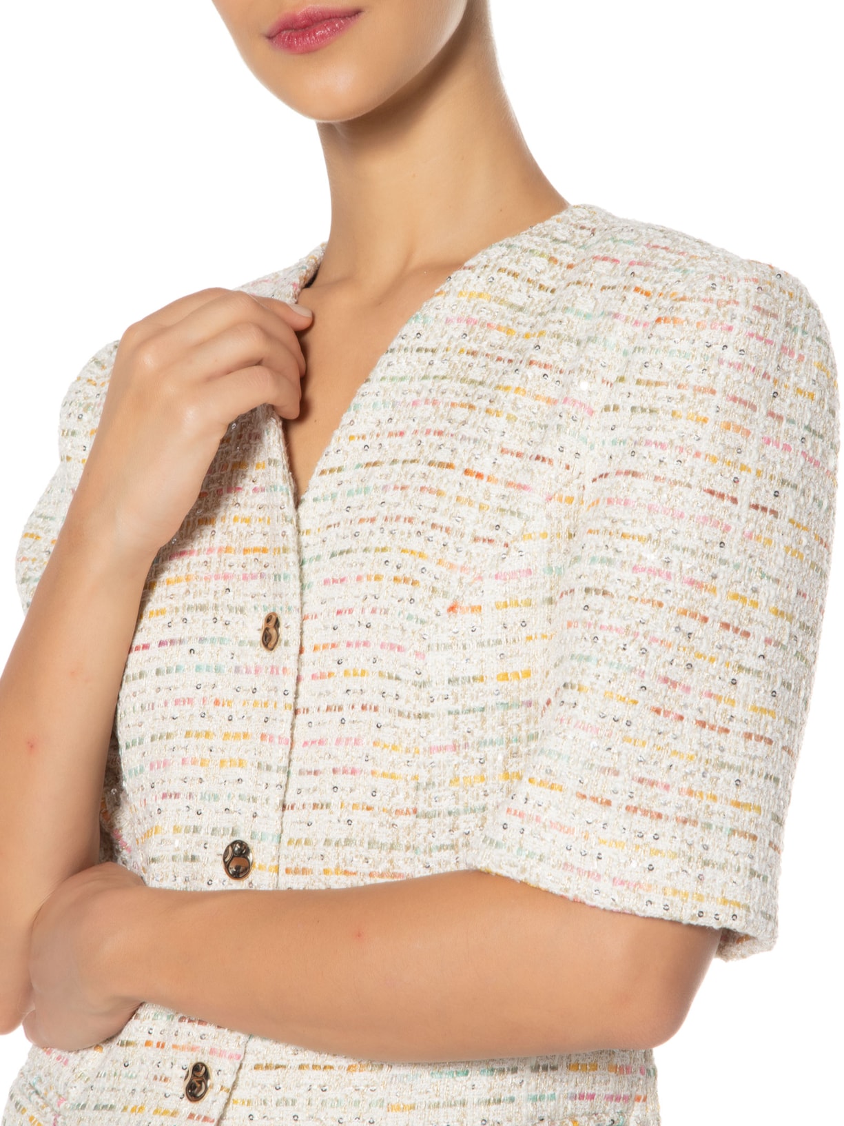 Camisa Feminina Gardênia Bege Carol Bassi + Maria Rudge