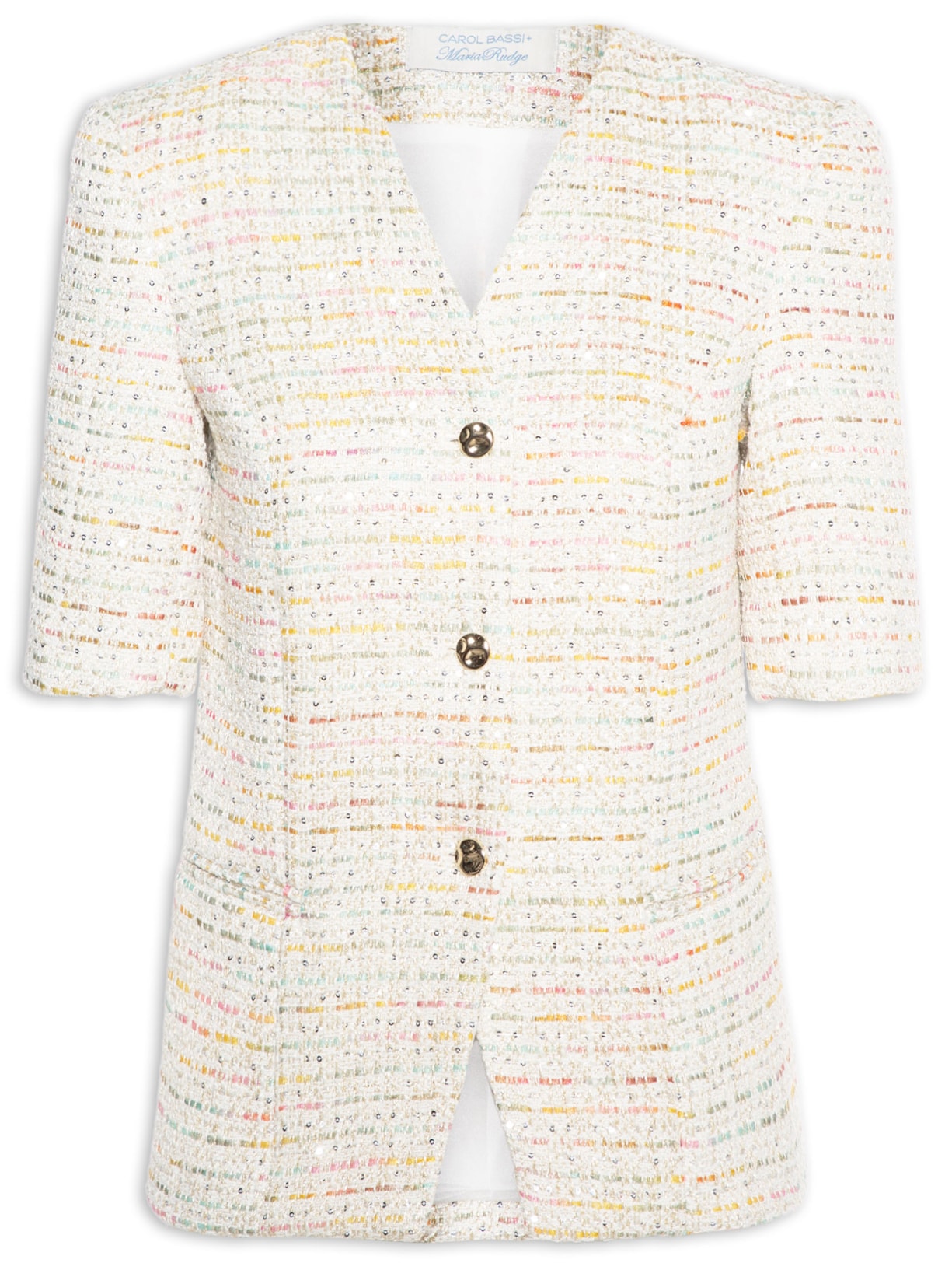 Camisa Feminina Gardênia Bege Carol Bassi + Maria Rudge