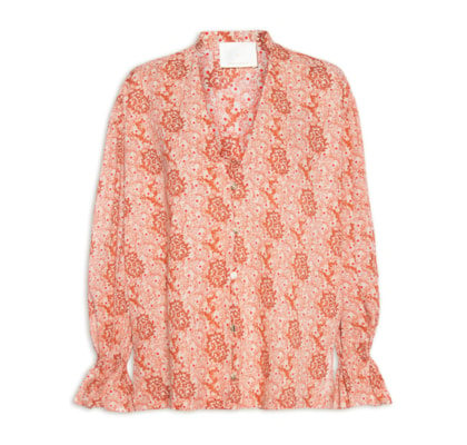 Camisa Feminina Gaze Sketch Felino - Laranja 