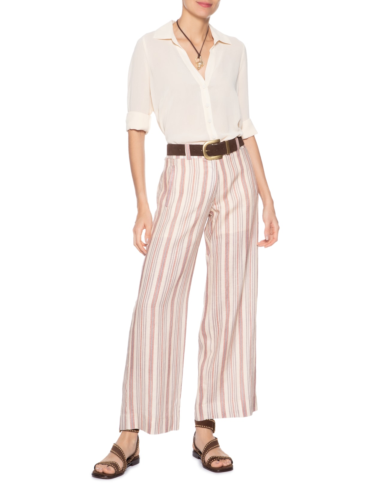 Camisa Feminina Ggt Bege Maria Filó