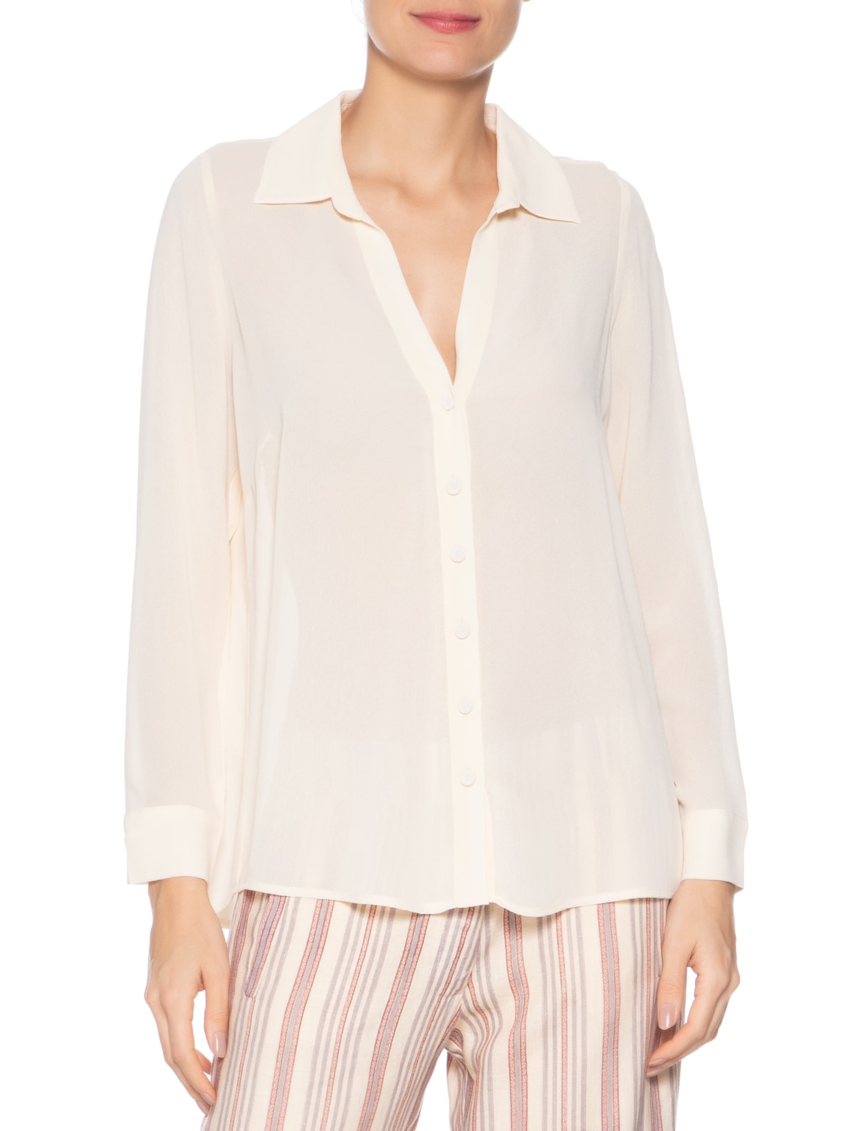 Camisa Feminina Ggt Bege Maria Filó