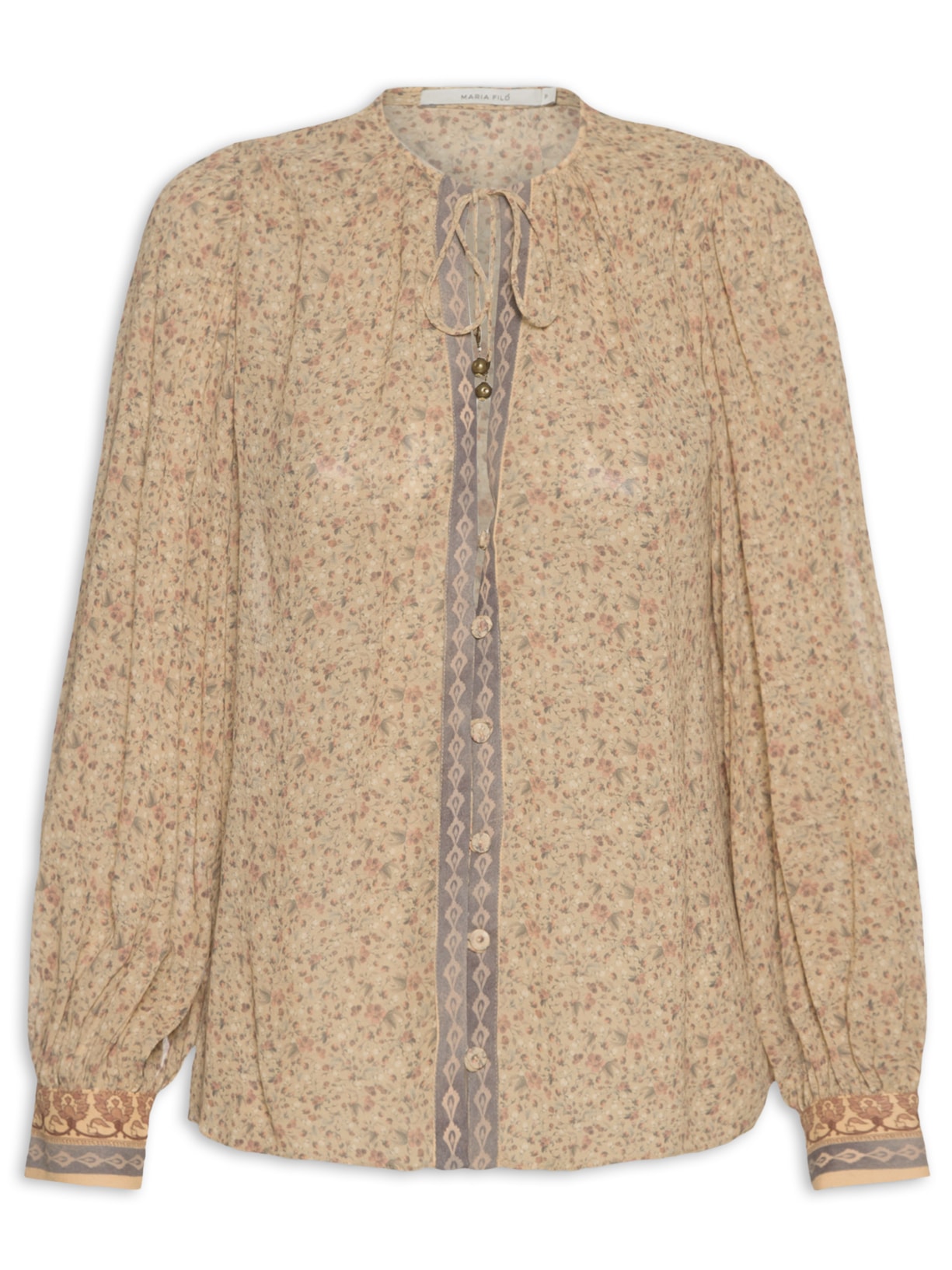 Camisa Feminina GGT Estampa Azaléia Mini - Marrom