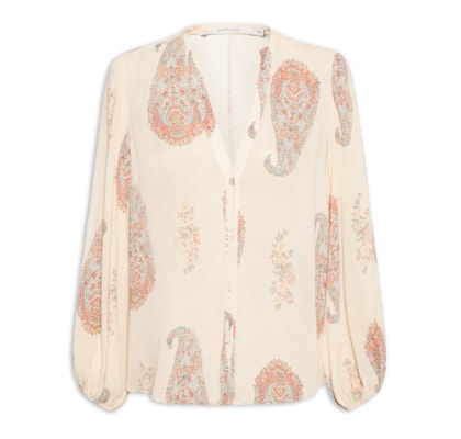 Camisa Feminina Ggt Estampa Flory - Off White