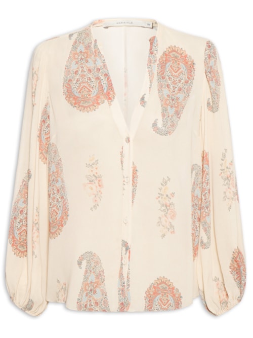 Camisa Feminina Ggt Estampa Flory - Off White