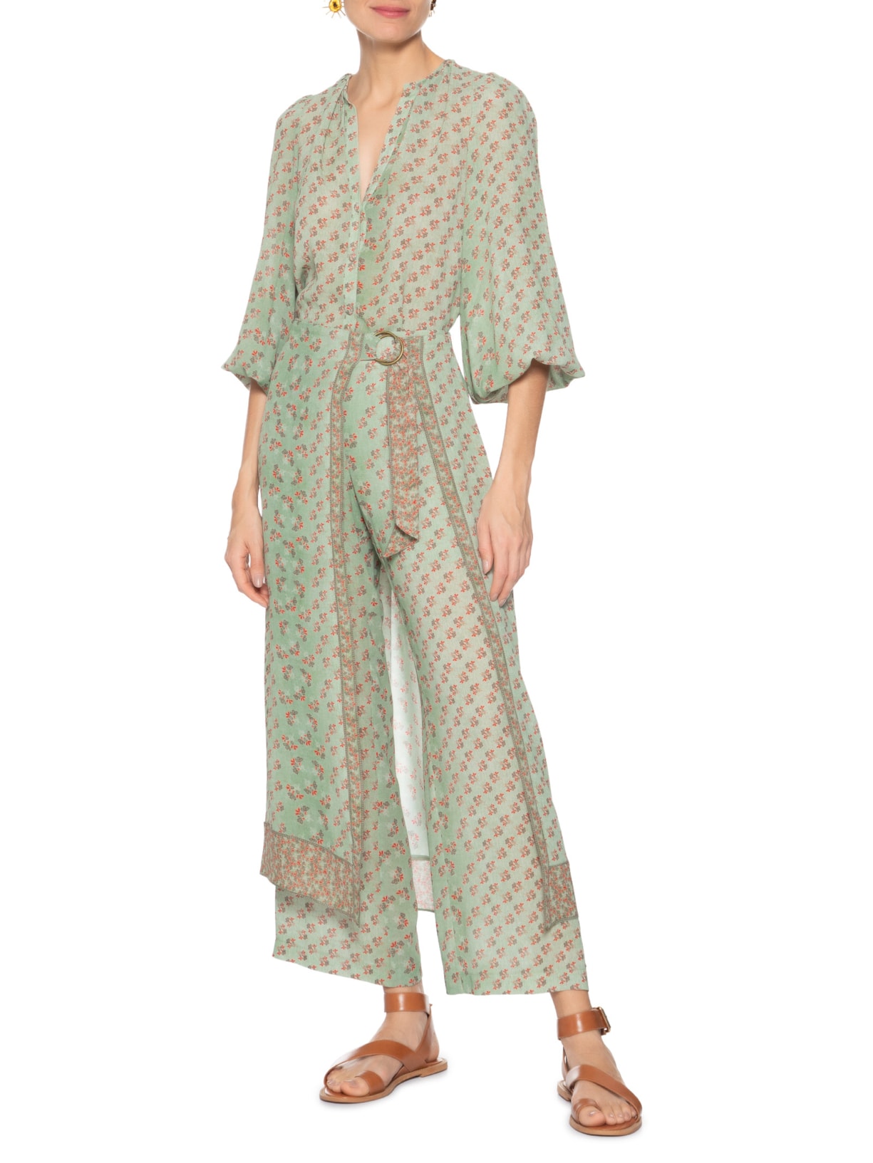 Camisa Feminina GGT Estampa Krabi Verde Maria Filó